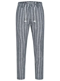 Indicode Herren Leinenhose - INTrypper in blau mehrfarbig