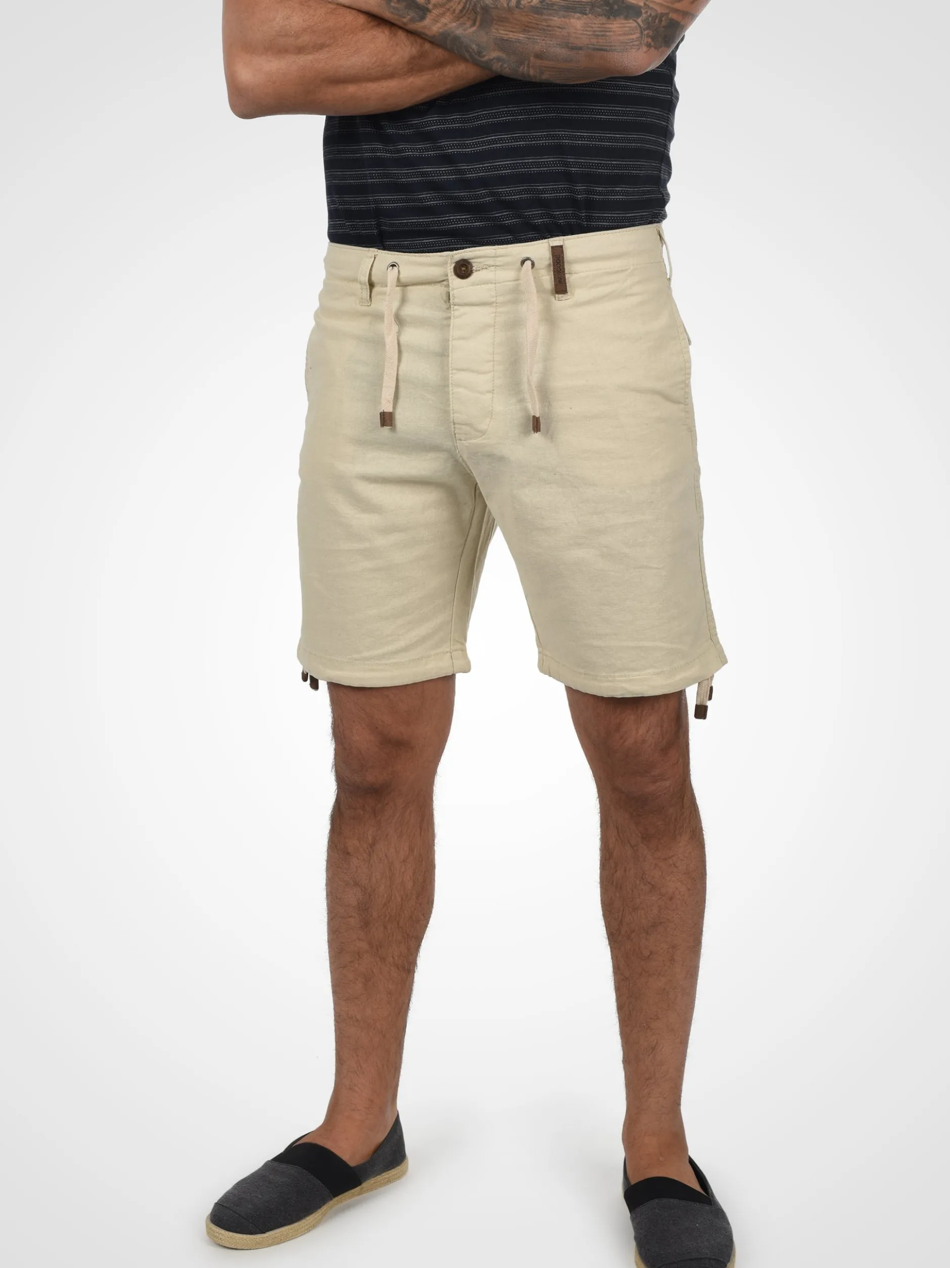 Indicode Herren Leinenshorts - IDMoses in beige