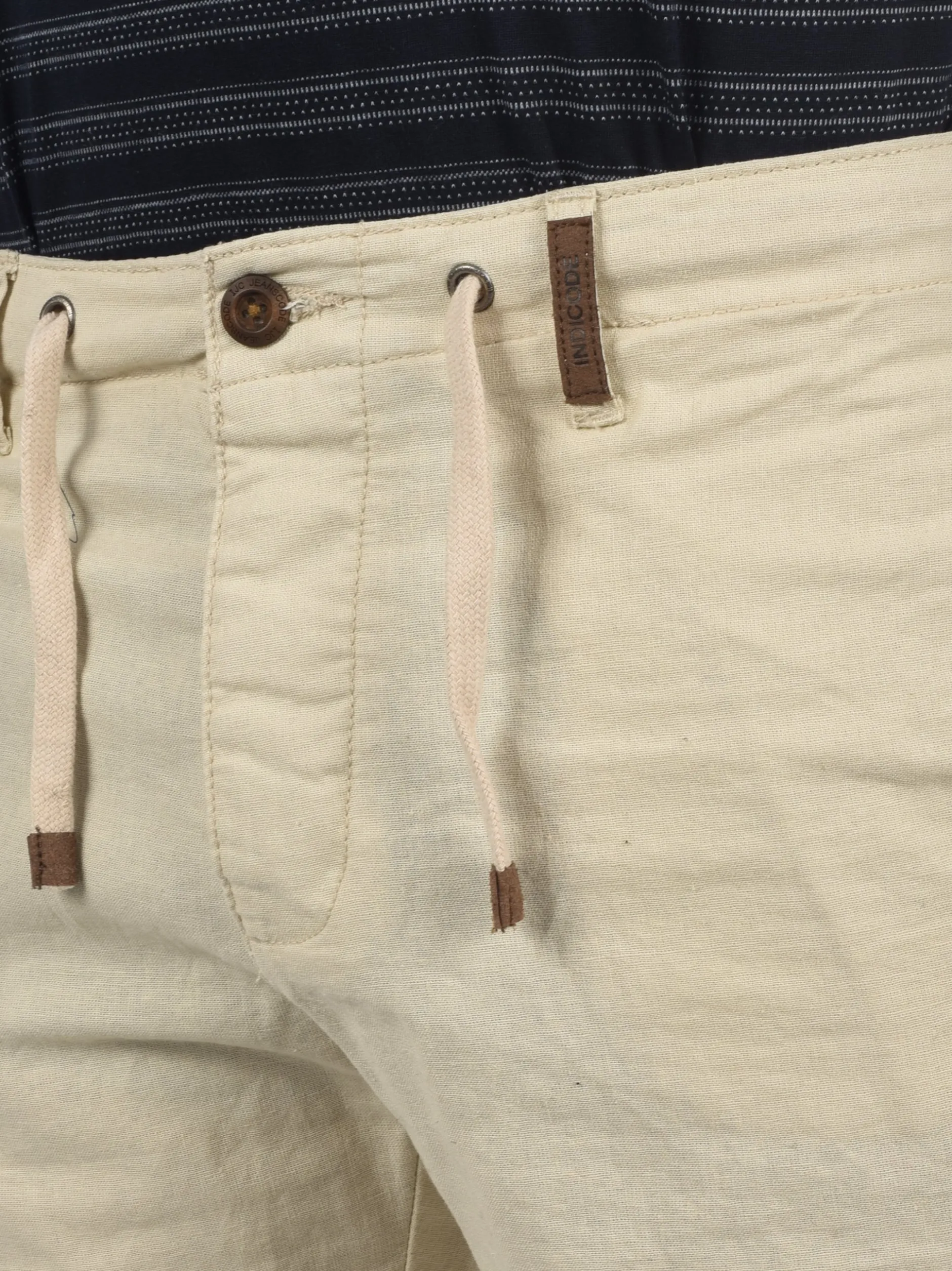 Indicode Herren Leinenshorts - IDMoses in beige