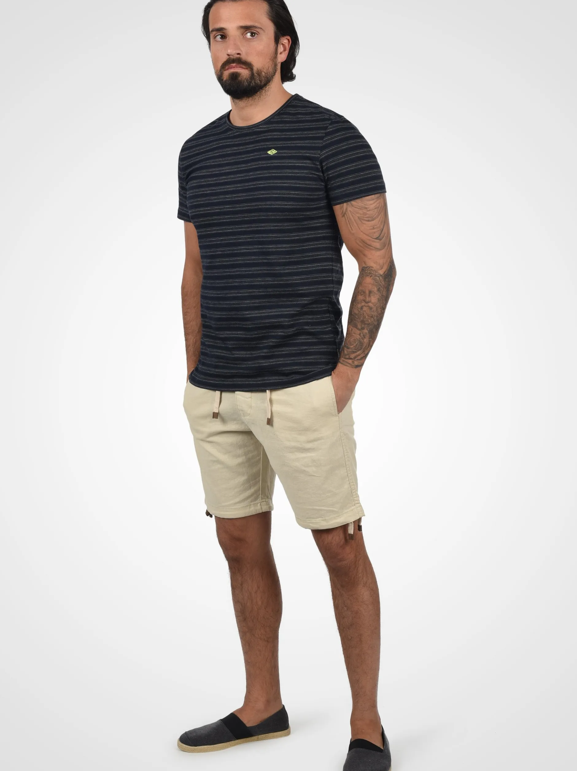 Indicode Herren Leinenshorts - IDMoses in beige