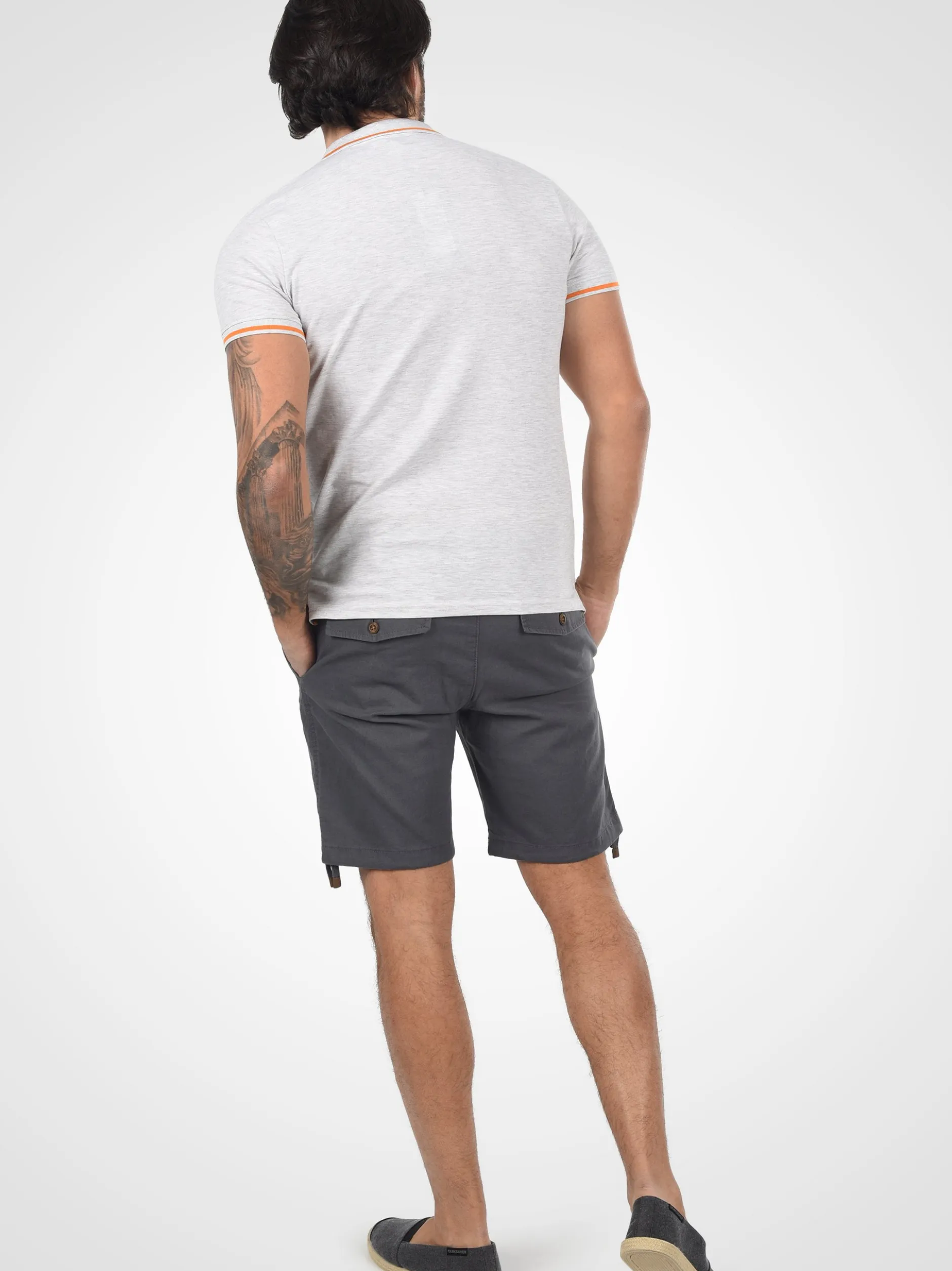 Indicode Herren Leinenshorts - IDMoses in grau