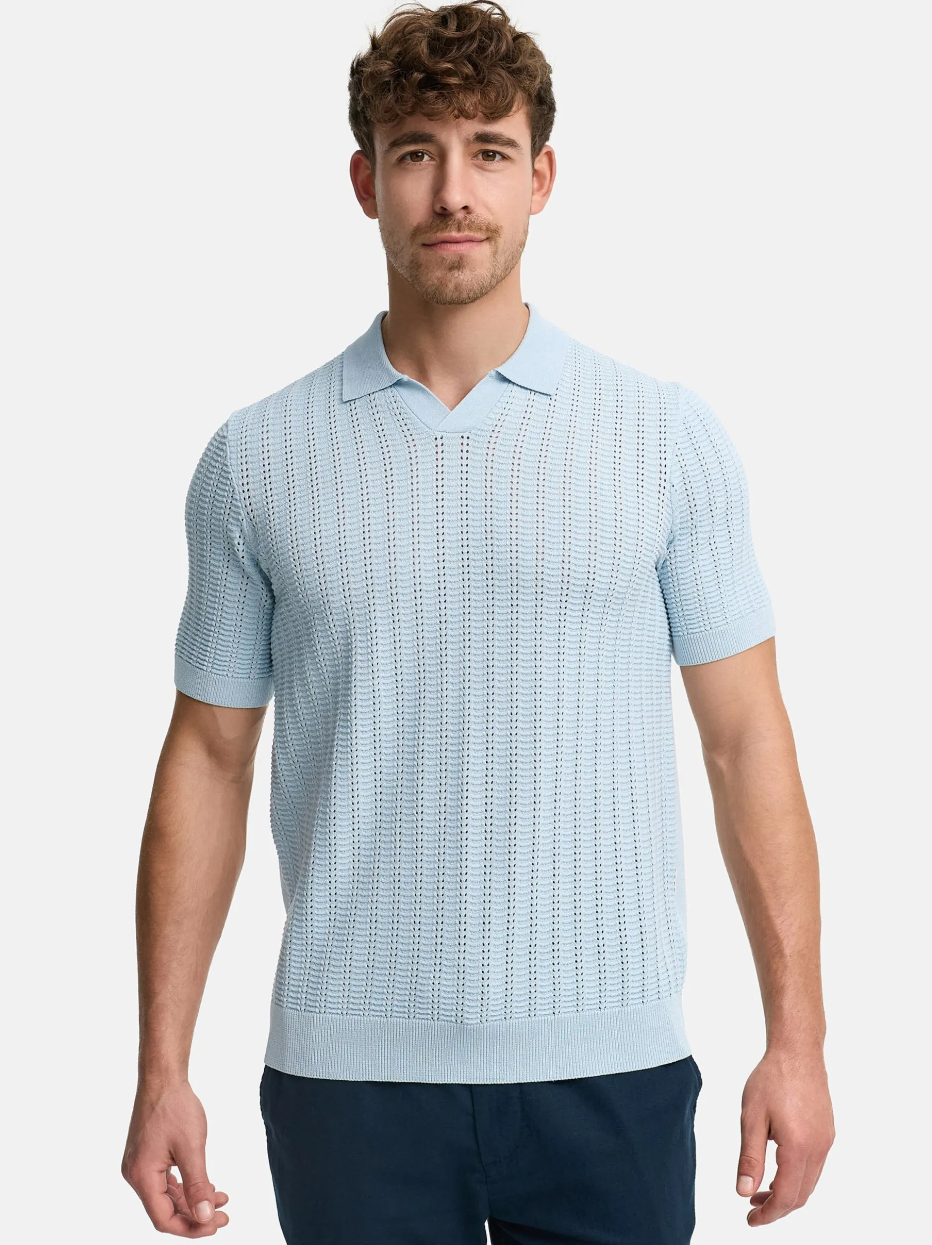 Indicode Herren Poloshirt - INCystem in hellblau blau
