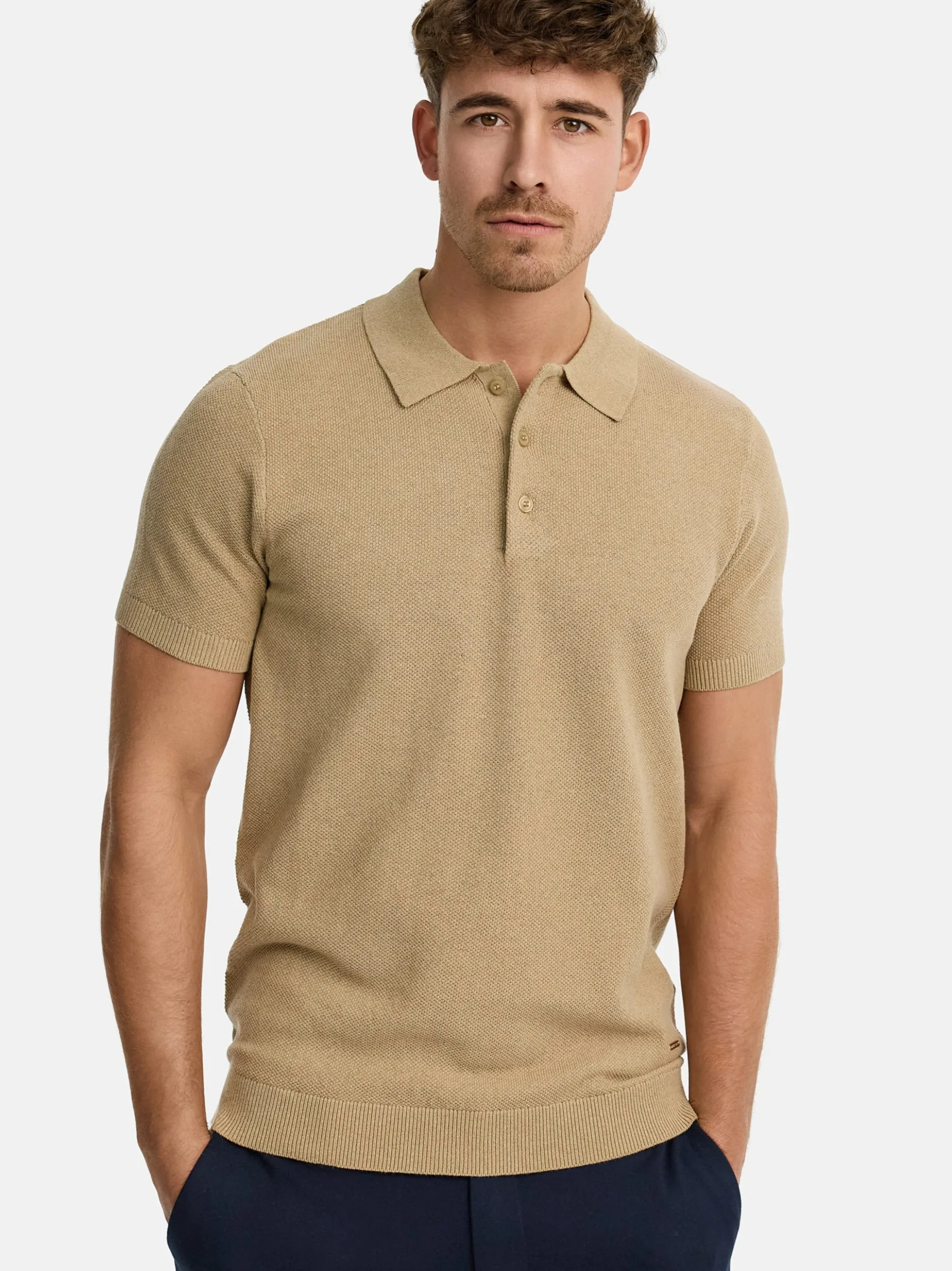 Indicode Herren Poloshirt - INVorm in beige sand