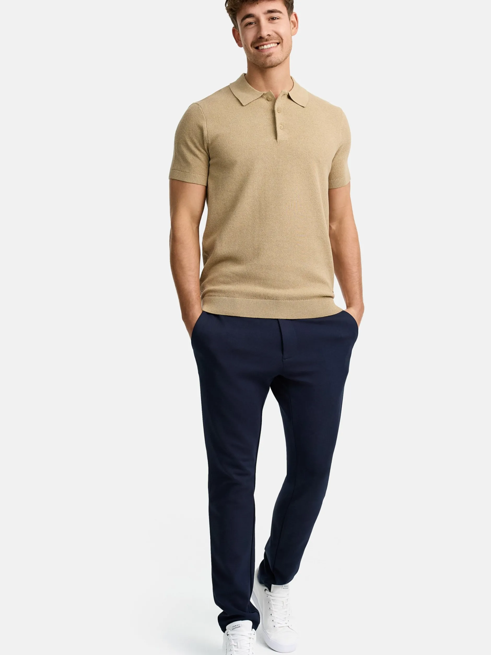 Indicode Herren Poloshirt - INVorm in beige sand