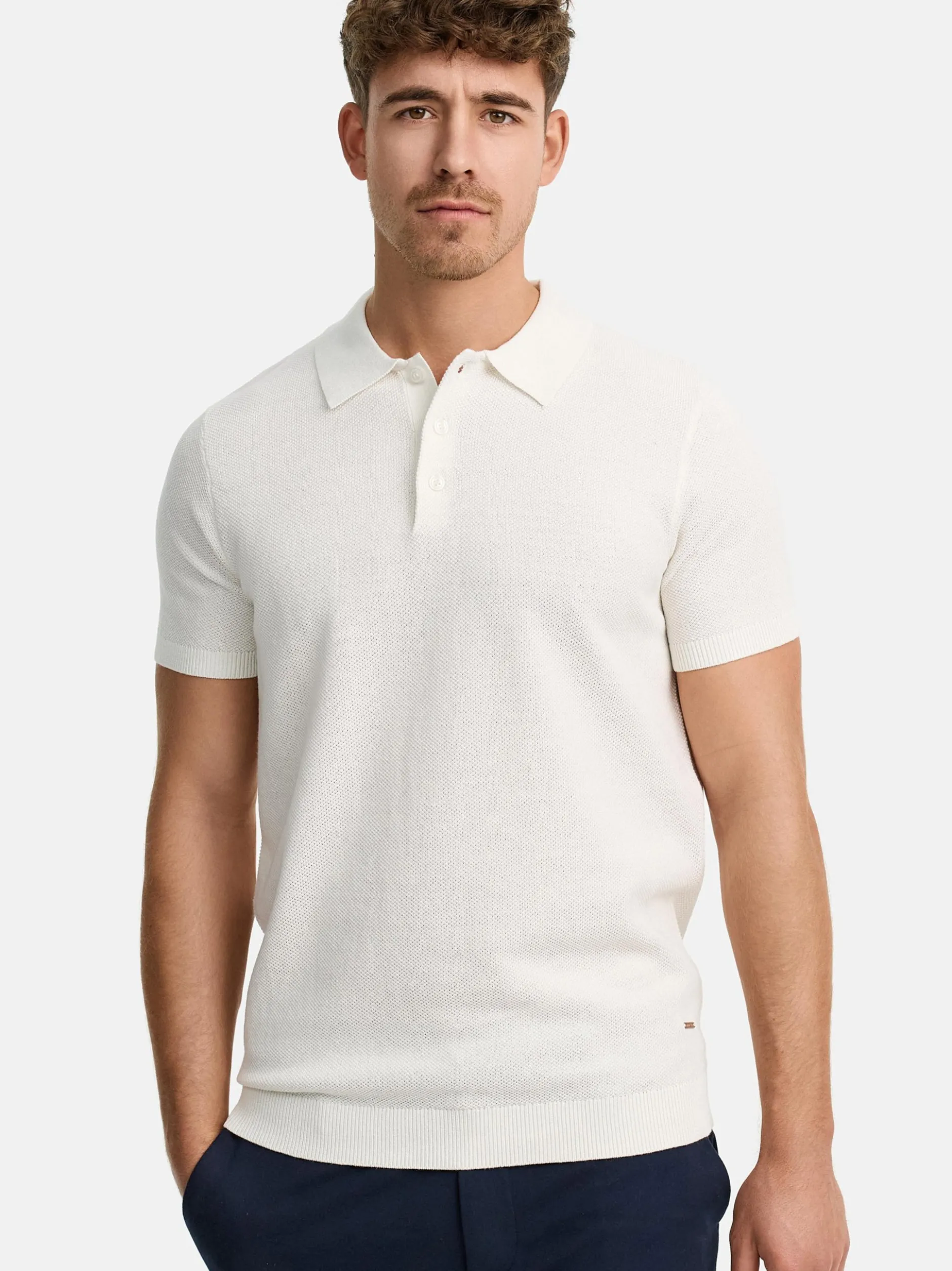 Indicode Herren Poloshirt - INVorm in weiß