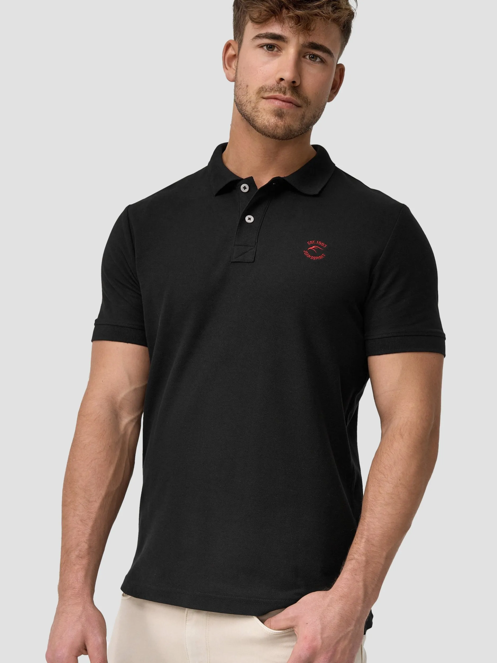 Indicode Herren Poloshirt - Wadim in schwarz