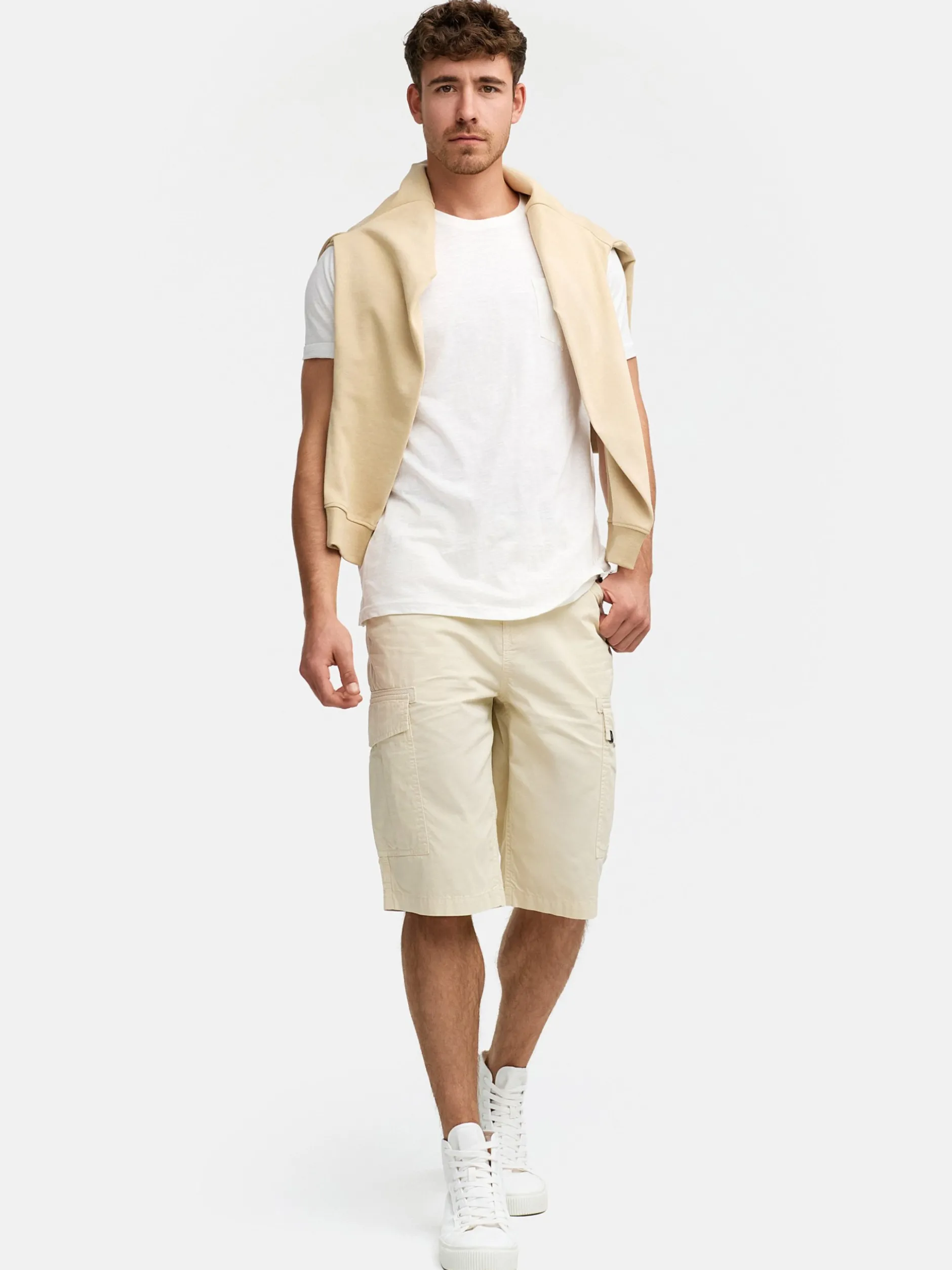 Indicode Herren Shorts Cargo - INNadim in beige sand
