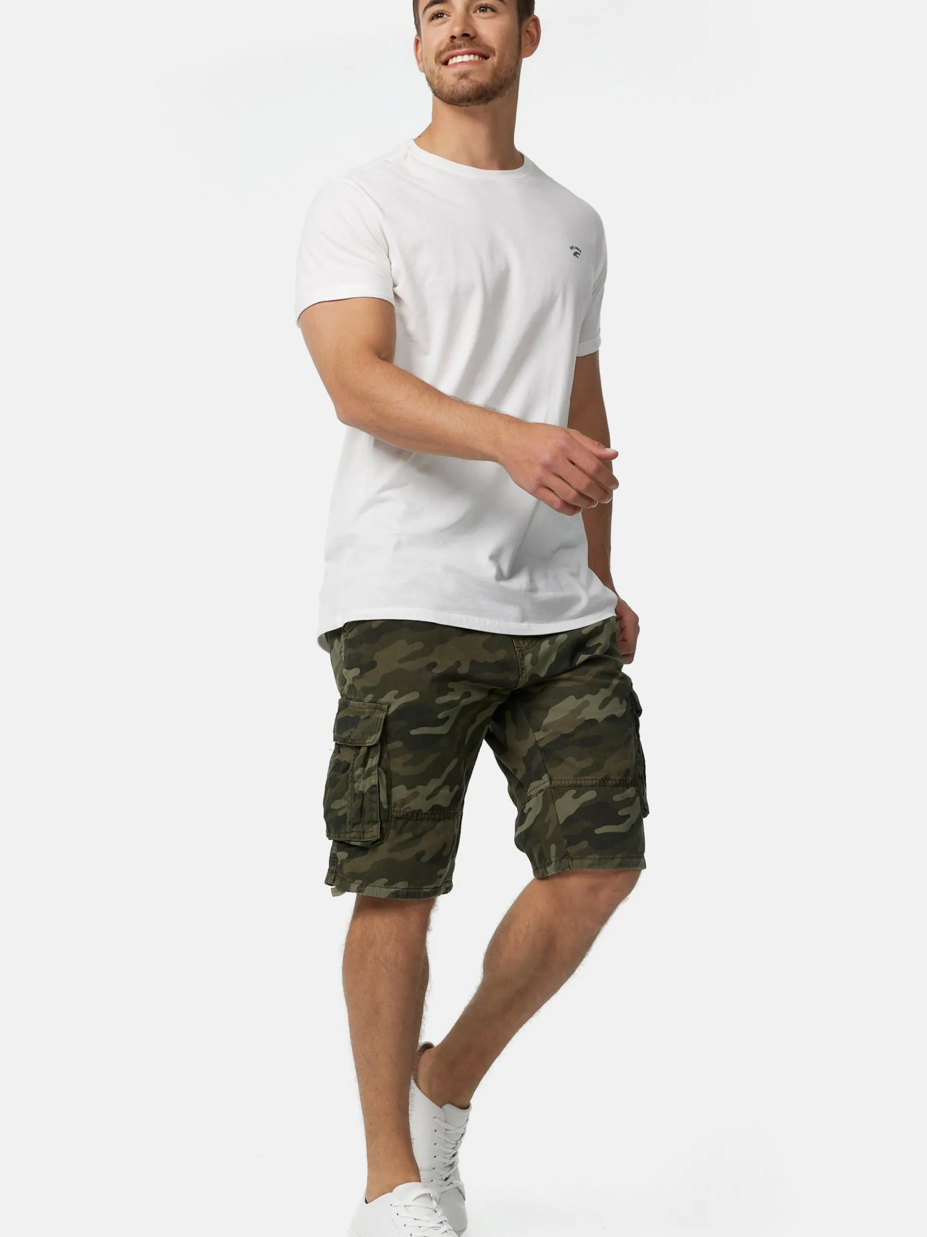 Indicode Herren Shorts Cargo - Monroe Cargo in khaki mehrfarbig