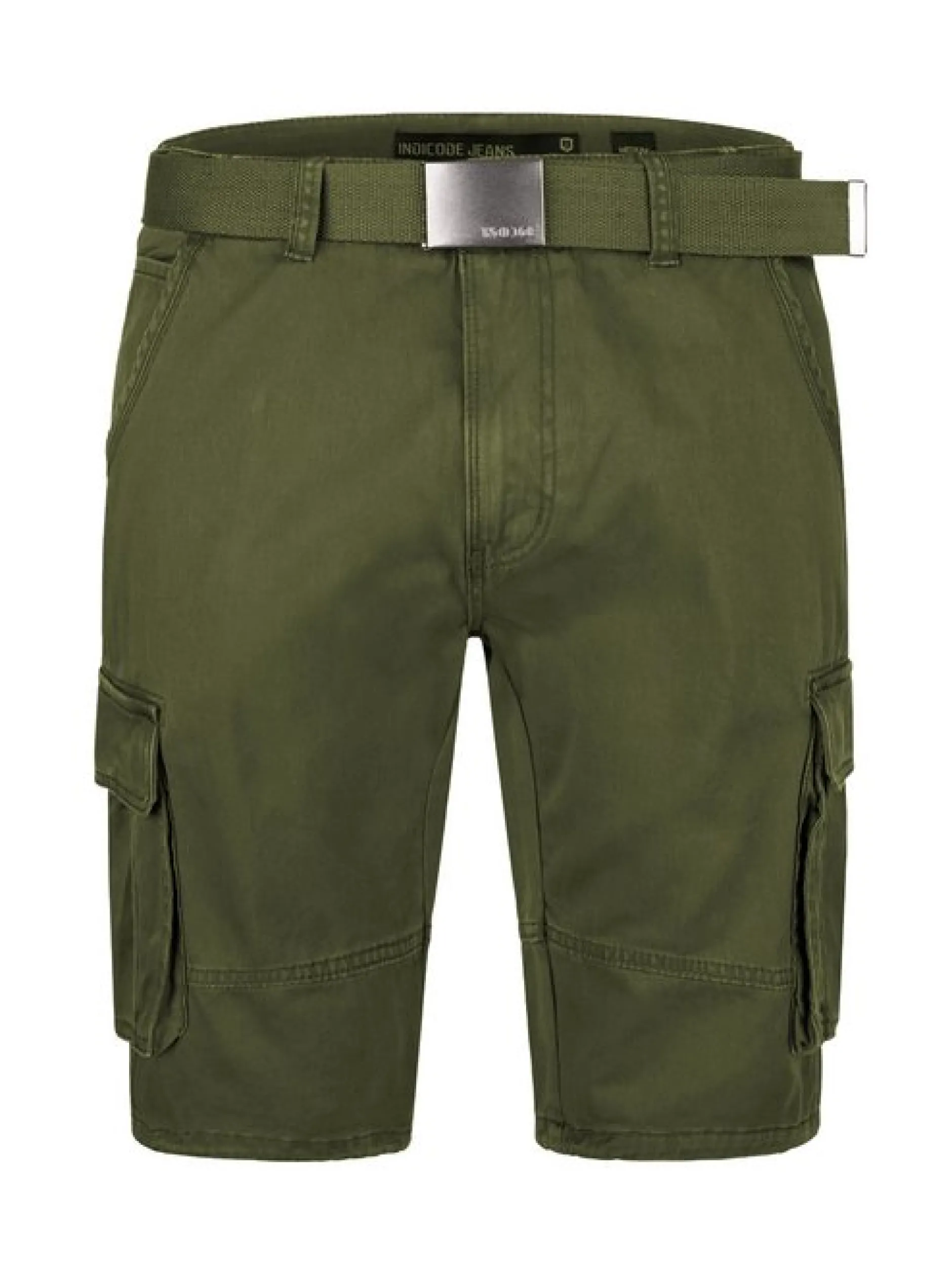 Indicode Herren Shorts Cargo - Blixt in khaki