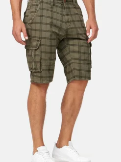 Indicode Herren Shorts Cargo - Monroe Cargo in grün mehrfarbig