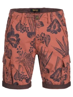 Indicode Herren Shorts Cargo - Albert in rot orange