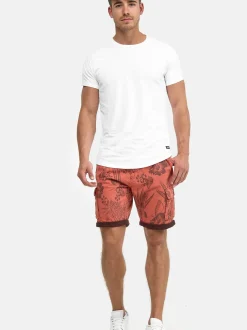 Indicode Herren Shorts Cargo - Albert in rot orange