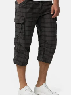 Indicode Herren Shorts Cargo - Nicolas Check in grau mehrfarbig