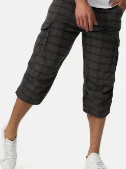 Indicode Herren Shorts Cargo - Nicolas Check in grau mehrfarbig