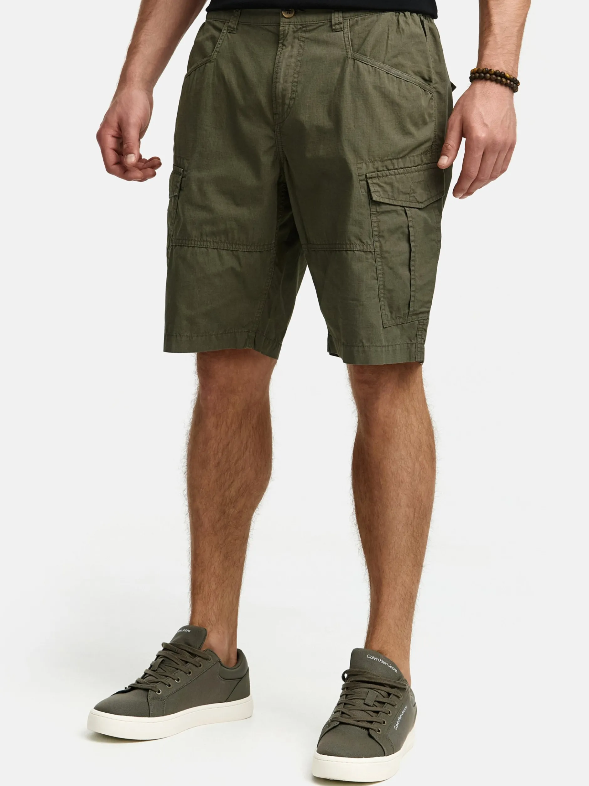 Indicode Herren Shorts Cargo - INDreier in khaki