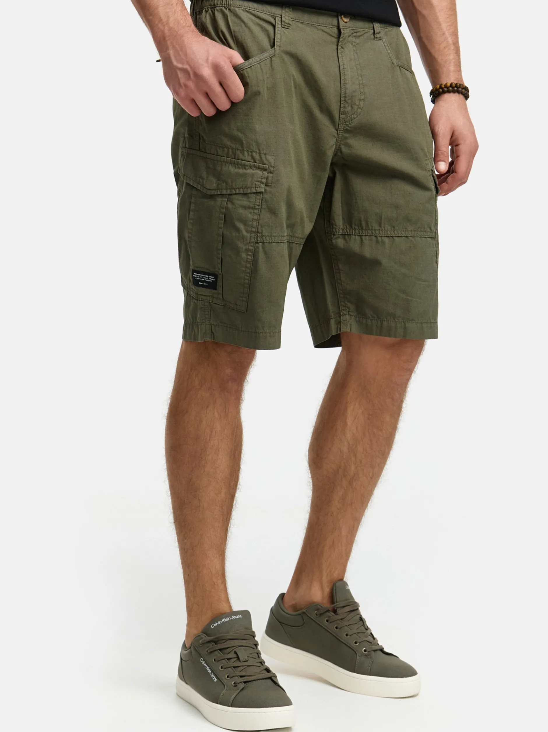 Indicode Herren Shorts Cargo - INDreier in khaki