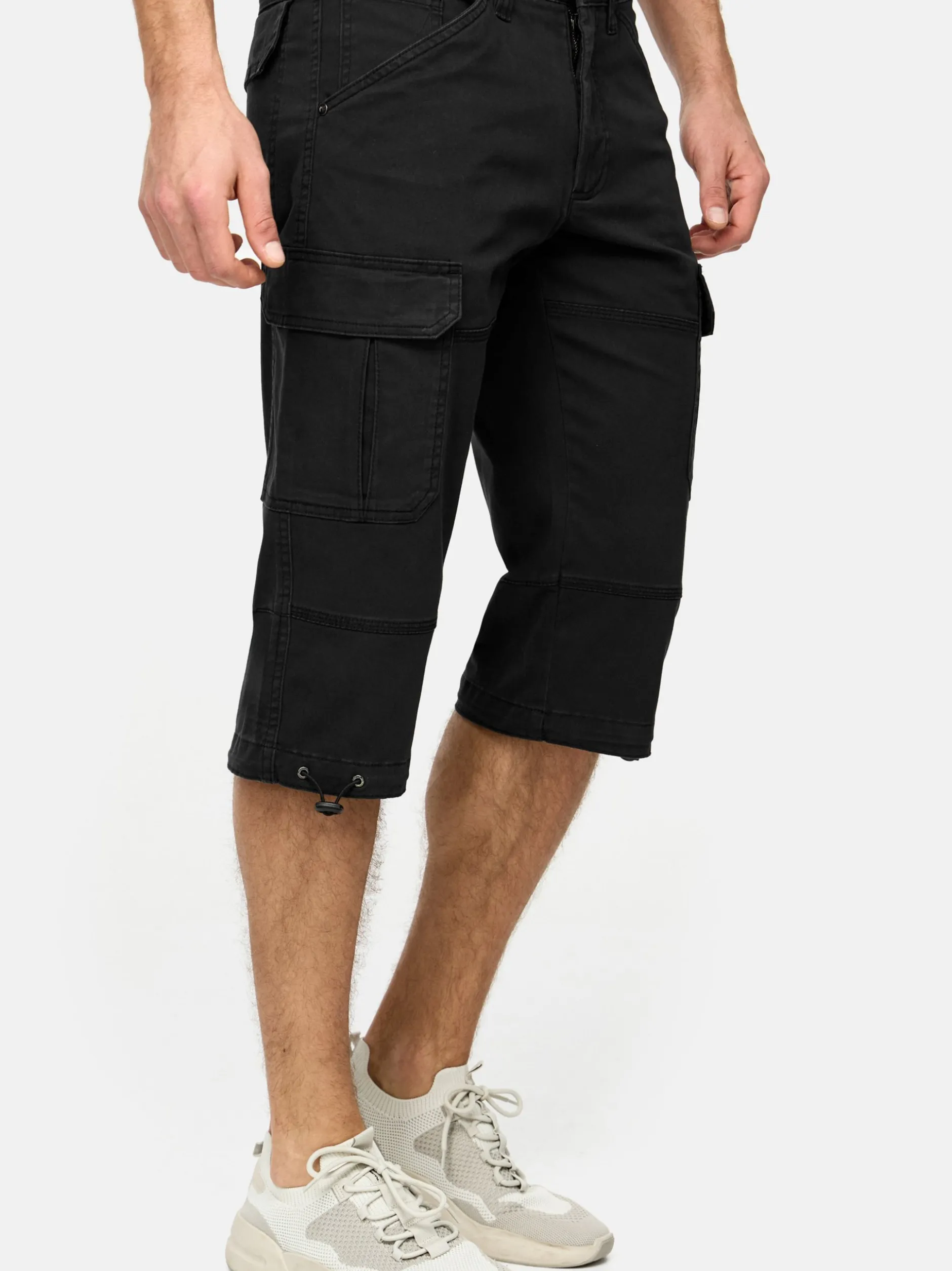 Indicode Herren Shorts Cargo - INStevie in schwarz