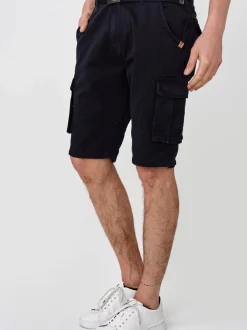 Indicode Herren Shorts Cargo - Blixt in schwarz