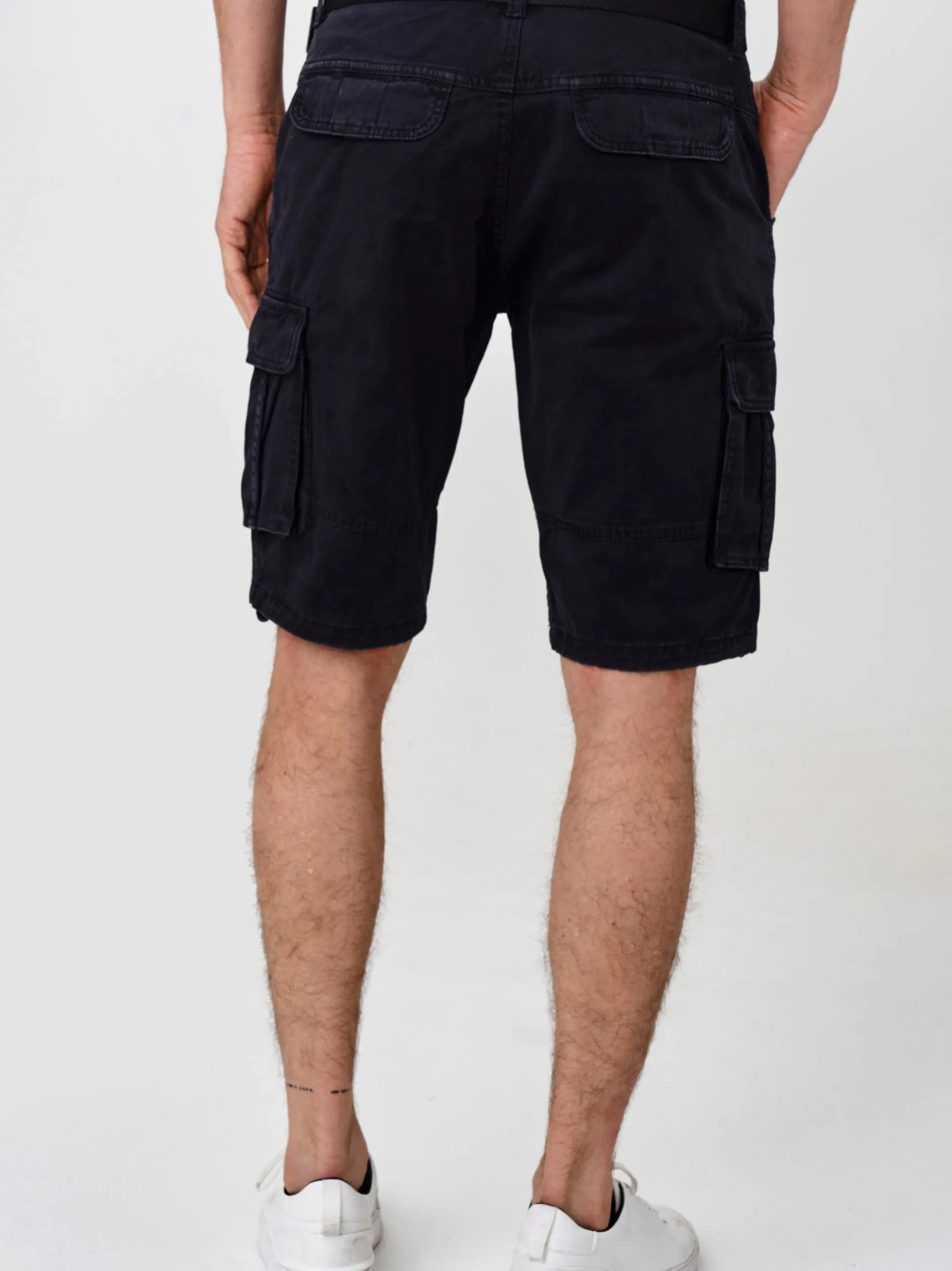 Indicode Herren Shorts Cargo - Blixt in schwarz