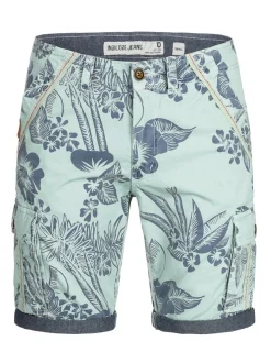 Indicode Herren Shorts Cargo - Albert in mint blau