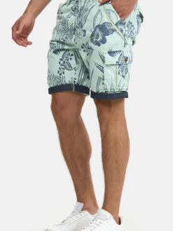Indicode Herren Shorts Cargo - Albert in mint blau