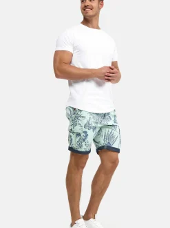 Indicode Herren Shorts Cargo - Albert in mint blau