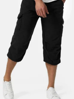 Indicode Herren Shorts Cargo - Nicolas Check in schwarz