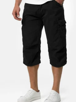 Indicode Herren Shorts Cargo - Nicolas Check in schwarz