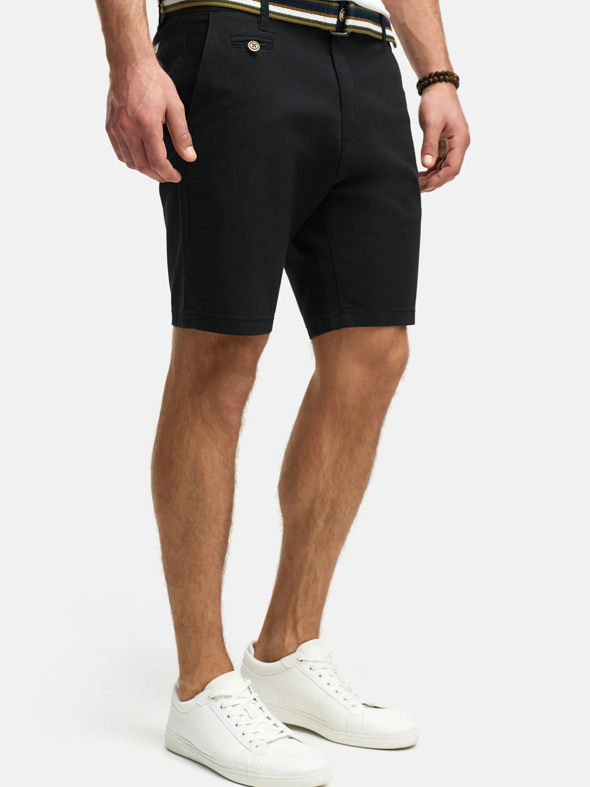 Indicode Herren Shorts Chino - INThews in schwarz