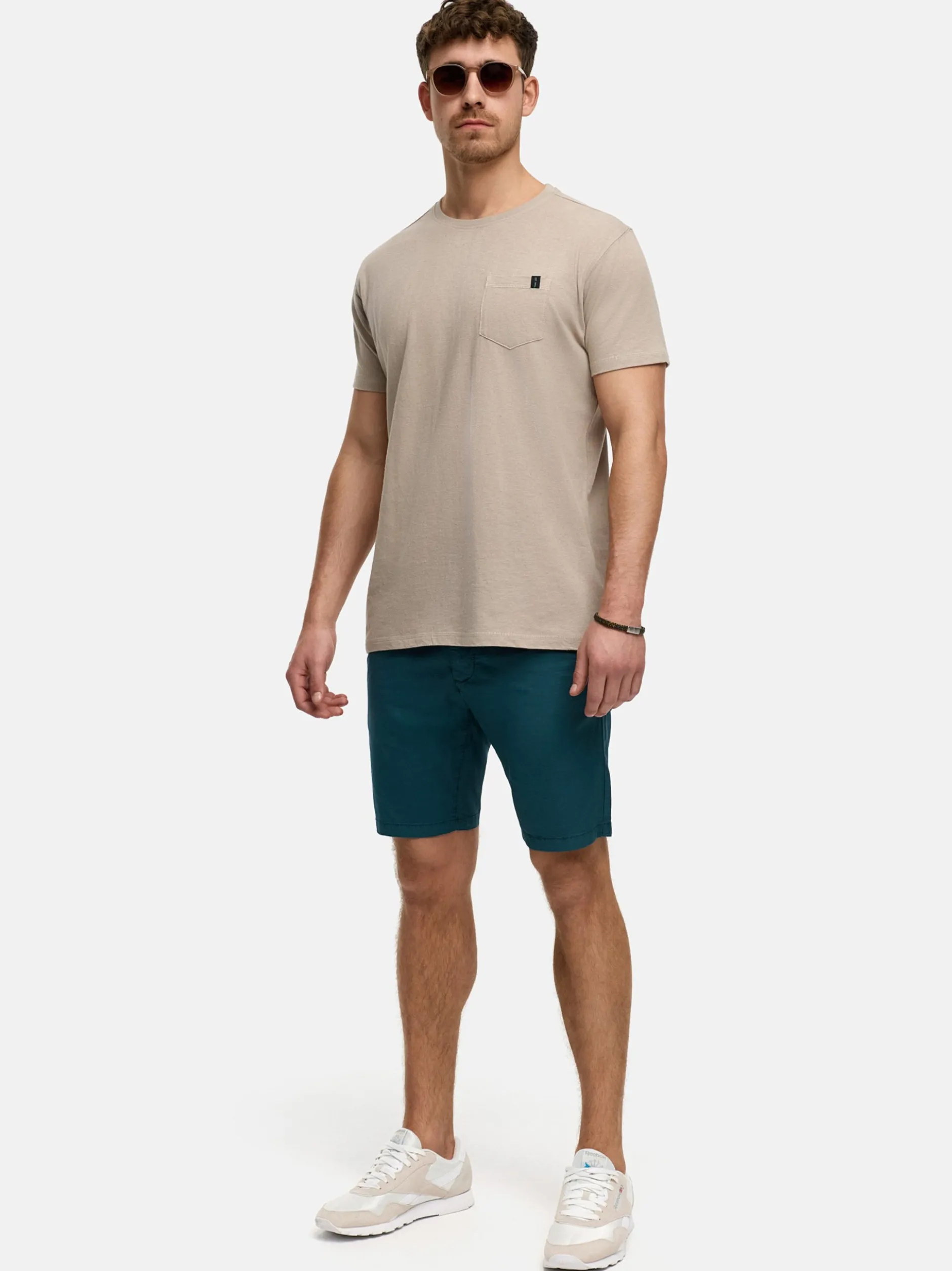Indicode Herren Shorts Chino - INHutchico in aqua blau