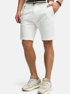 Indicode Herren Shorts Chino - INThews in weiß