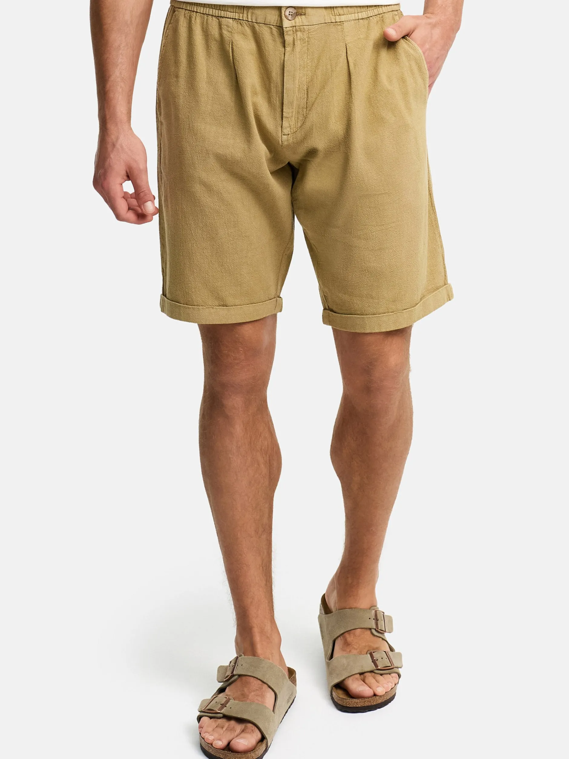 Indicode Herren Shorts Chino - INTryto in beige