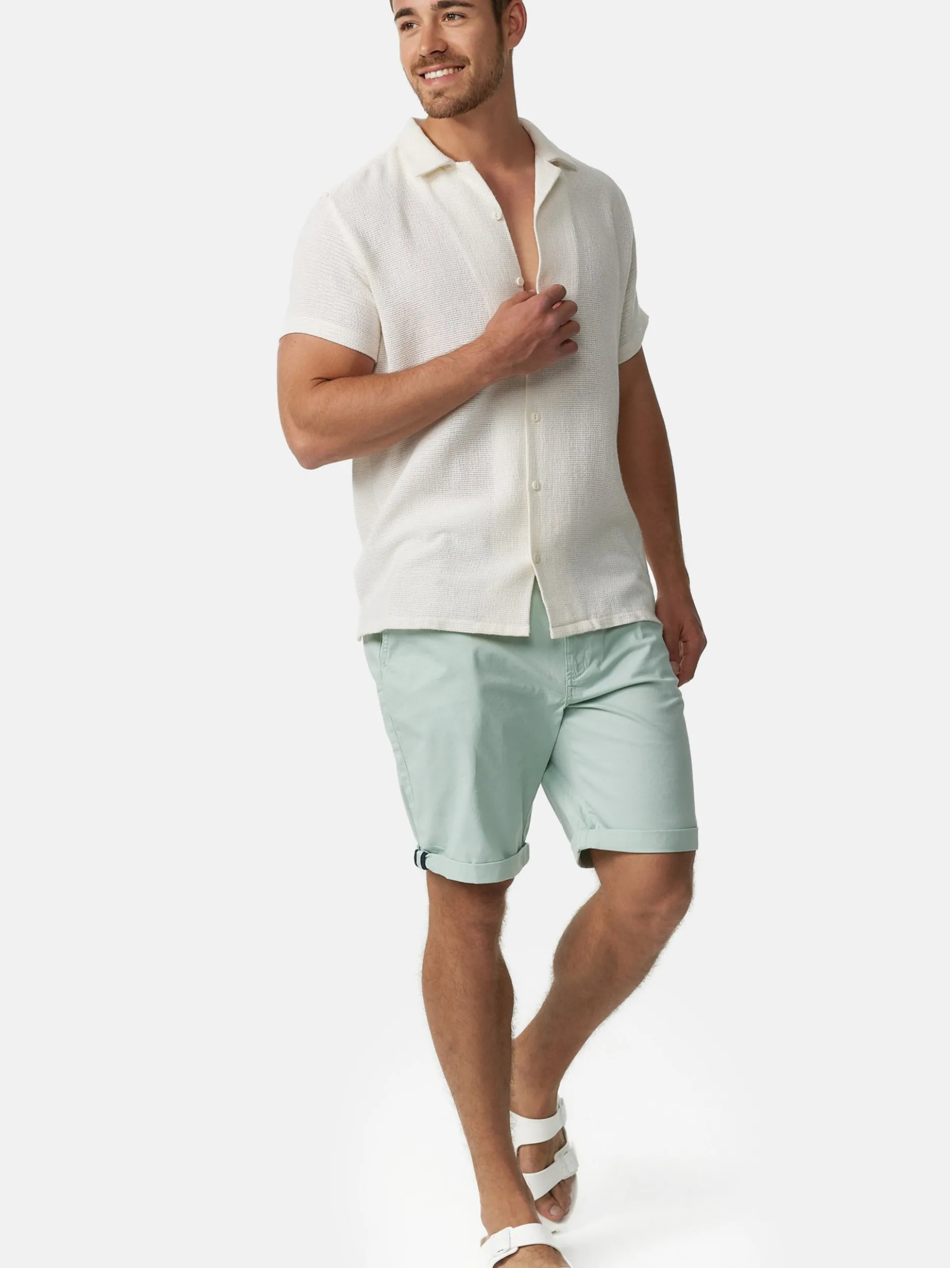 Indicode Herren Shorts Chino - Creel in mint blau