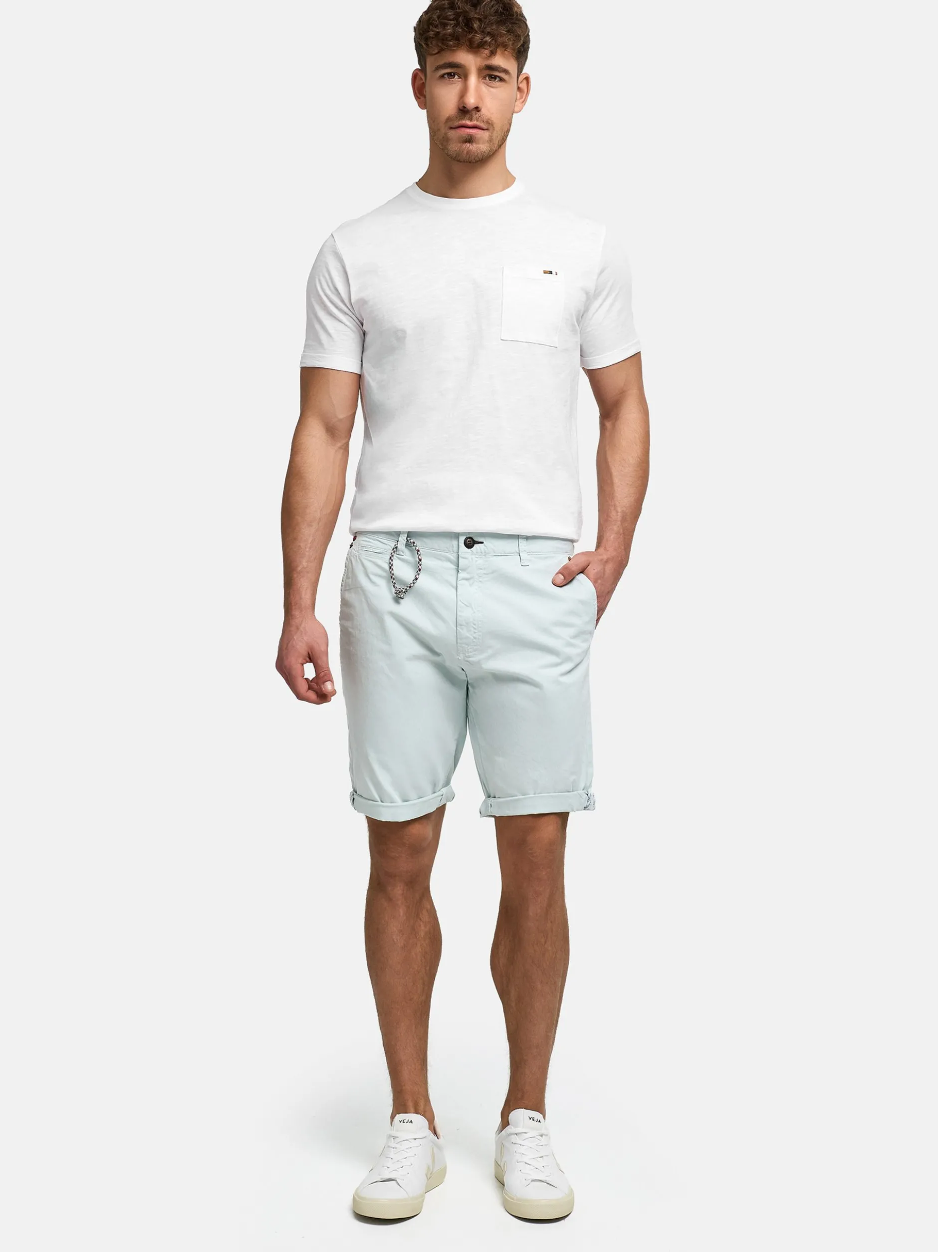 Indicode Herren Shorts Chino - INCanvo in hellblau