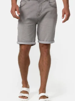Indicode Herren Shorts Jeans - Lonar in hellgrau grau
