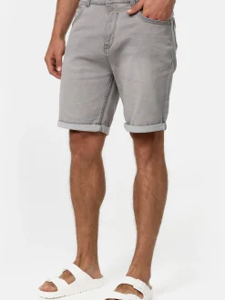 Indicode Herren Shorts Jeans - Lonar in hellgrau grau