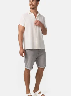 Indicode Herren Shorts Jeans - Lonar in hellgrau grau