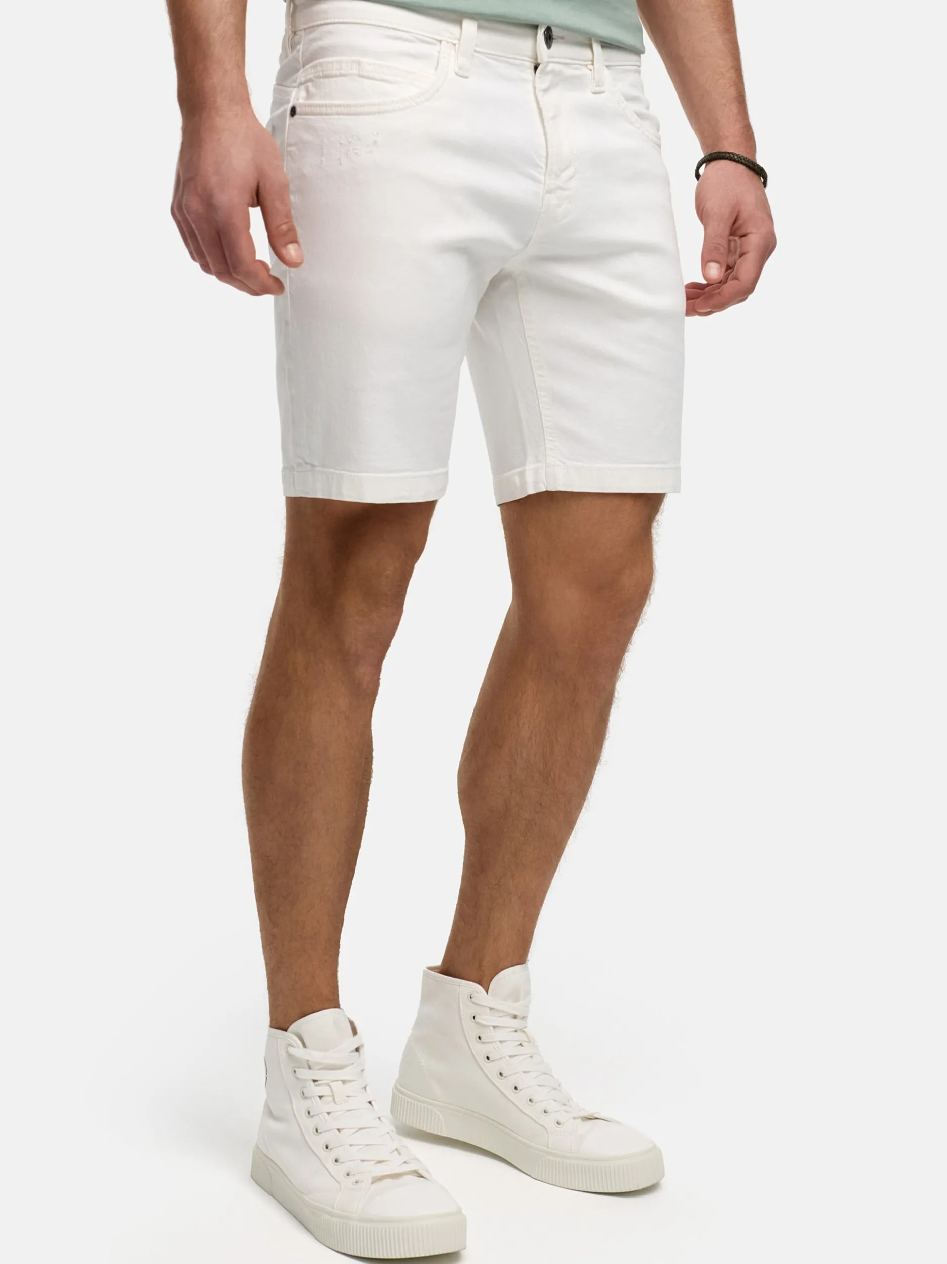 Indicode Herren Shorts Jeans - INMCFly in weiß