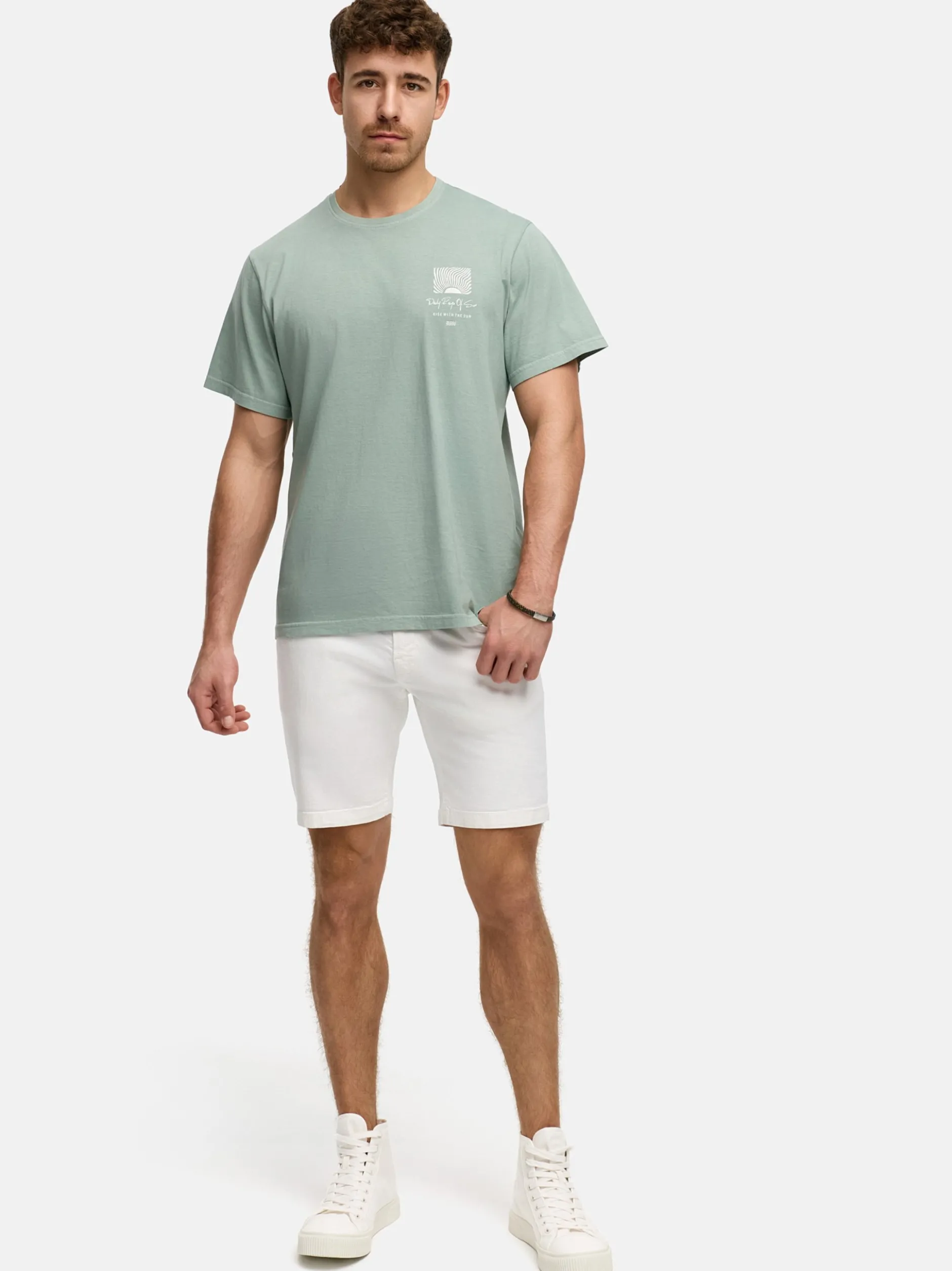 Indicode Herren Shorts Jeans - INMCFly in weiß