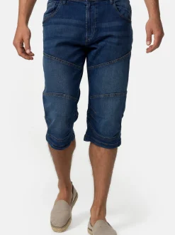 Indicode Herren Shorts Jeans - Fortune in blau denim