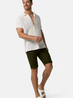 Indicode Herren Shorts Jeans - Villeurbanne in khaki
