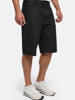 Indicode Herren Shorts Jeans - INZelmon in schwarz