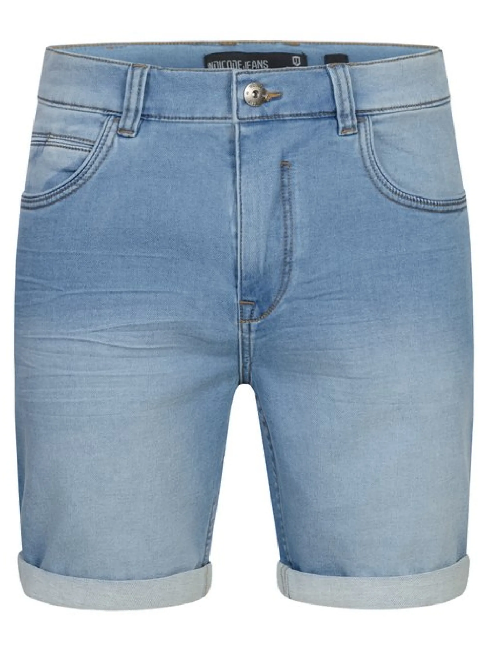 Indicode Herren Shorts Jeans - Lonar in bleached hellblau