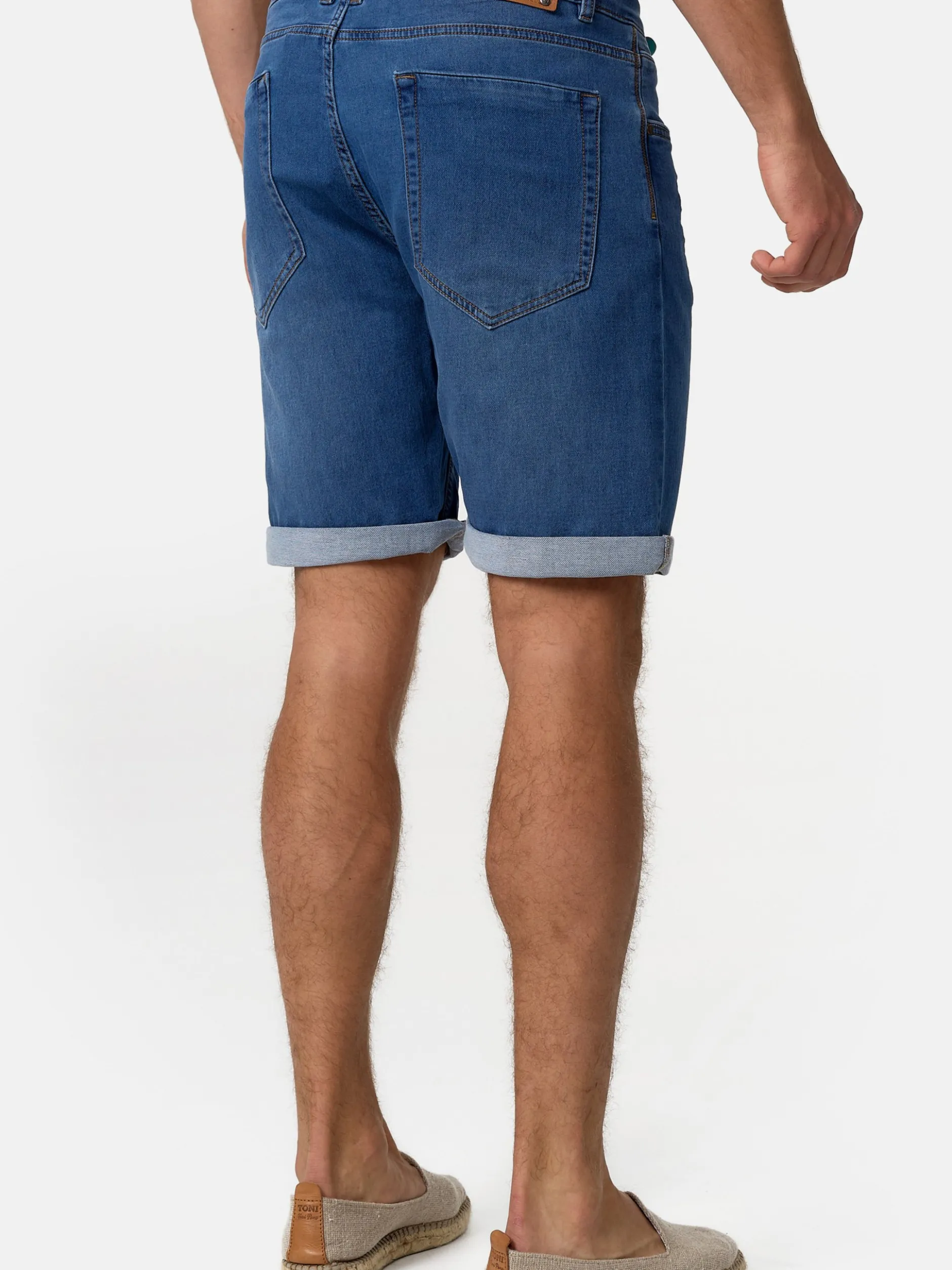 Indicode Herren Shorts Jeans - Lonar in bleached hellblau