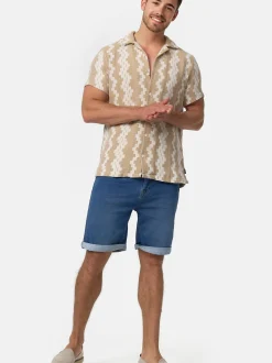 Indicode Herren Shorts Jeans - Lonar in bleached hellblau