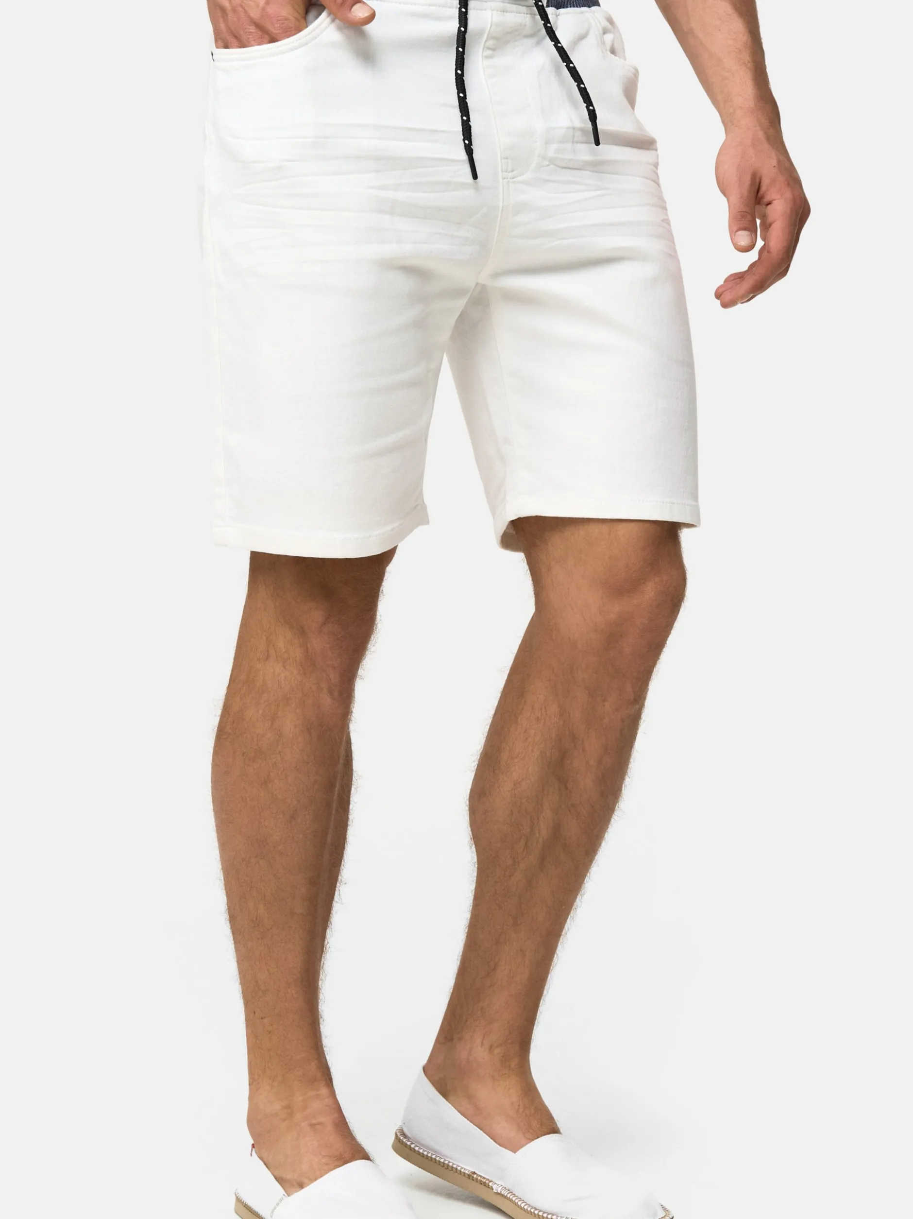 Indicode Herren Shorts Jeans - Ettore in weiß