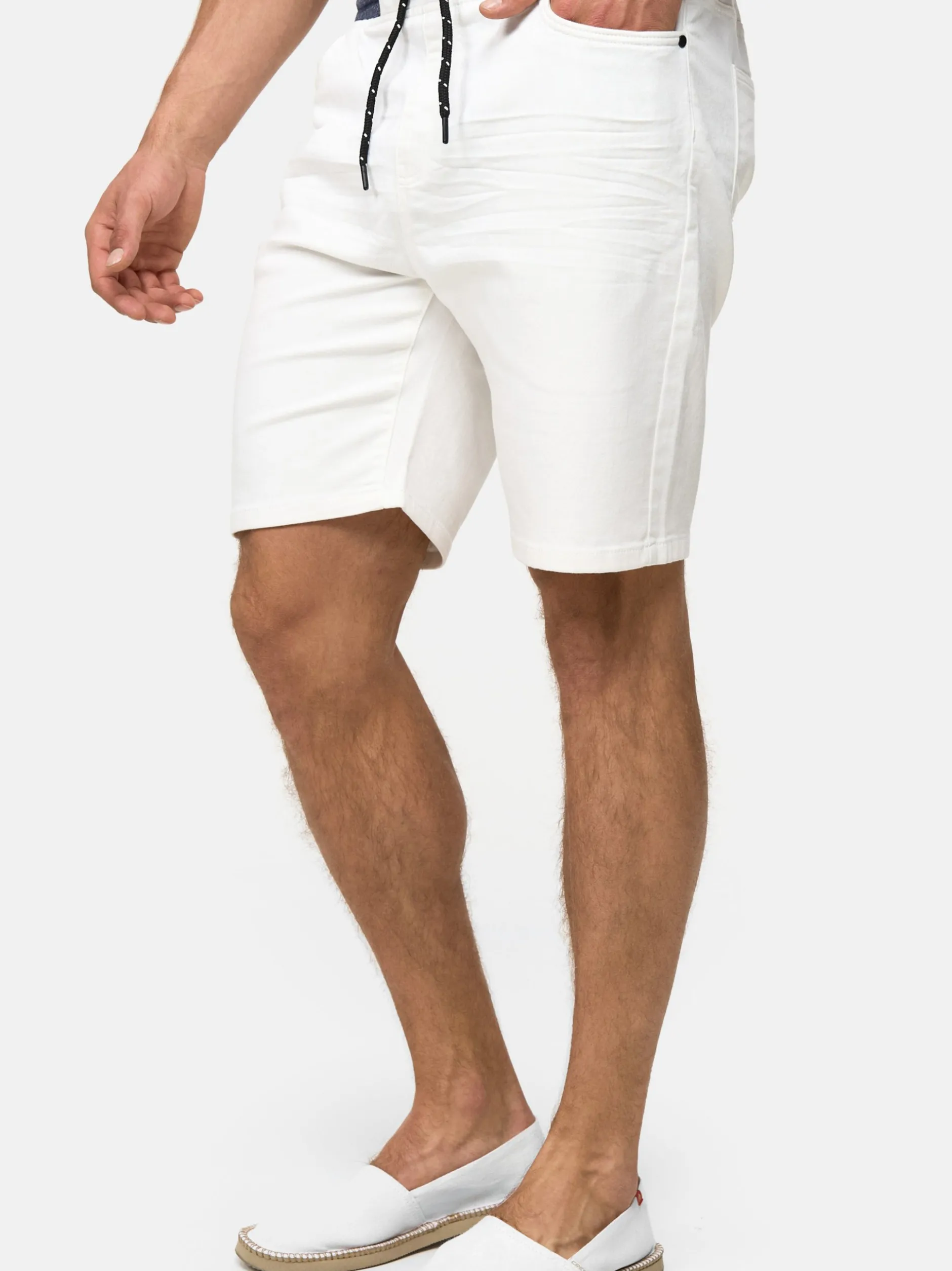 Indicode Herren Shorts Jeans - Ettore in weiß