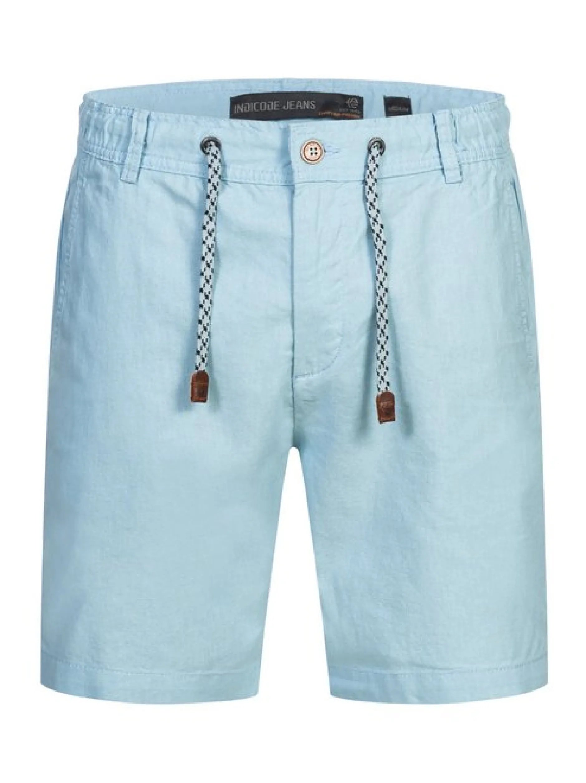 Indicode Herren Shorts Leinen - Bowmanville in hellblau