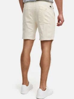 Indicode Herren Shorts Leinen - INPop in vanille weiß