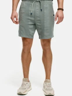 Indicode Herren Shorts Leinen - INPop in taupe beige